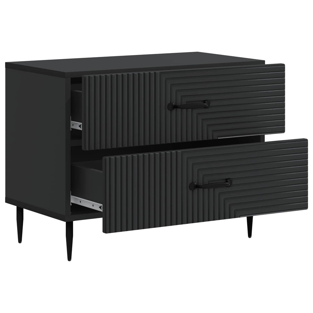 Nachttisch Schwarz 62 x 34,5 x 47,5 cm Holzwerkstoff