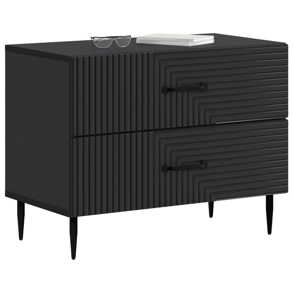 Nachttisch Schwarz 62 x 34,5 x 47,5 cm Holzwerkstoff