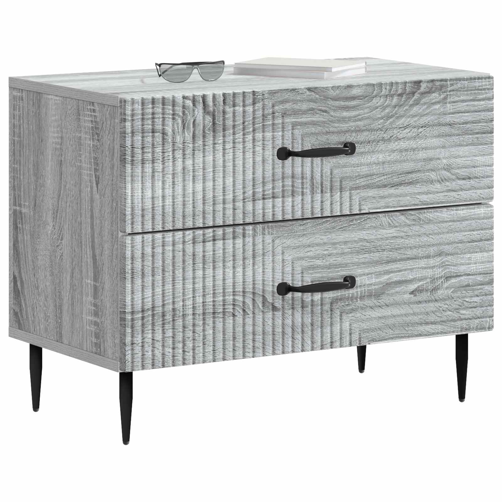 Nachttisch Graues Sonoma 62 x 34,5 x 47,5 cm Holzwerkstoff