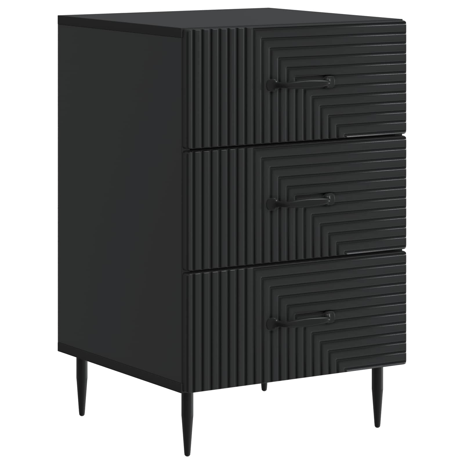 Nachttisch Schwarz 43 x 41 x 66,5 cm Holzwerkstoff