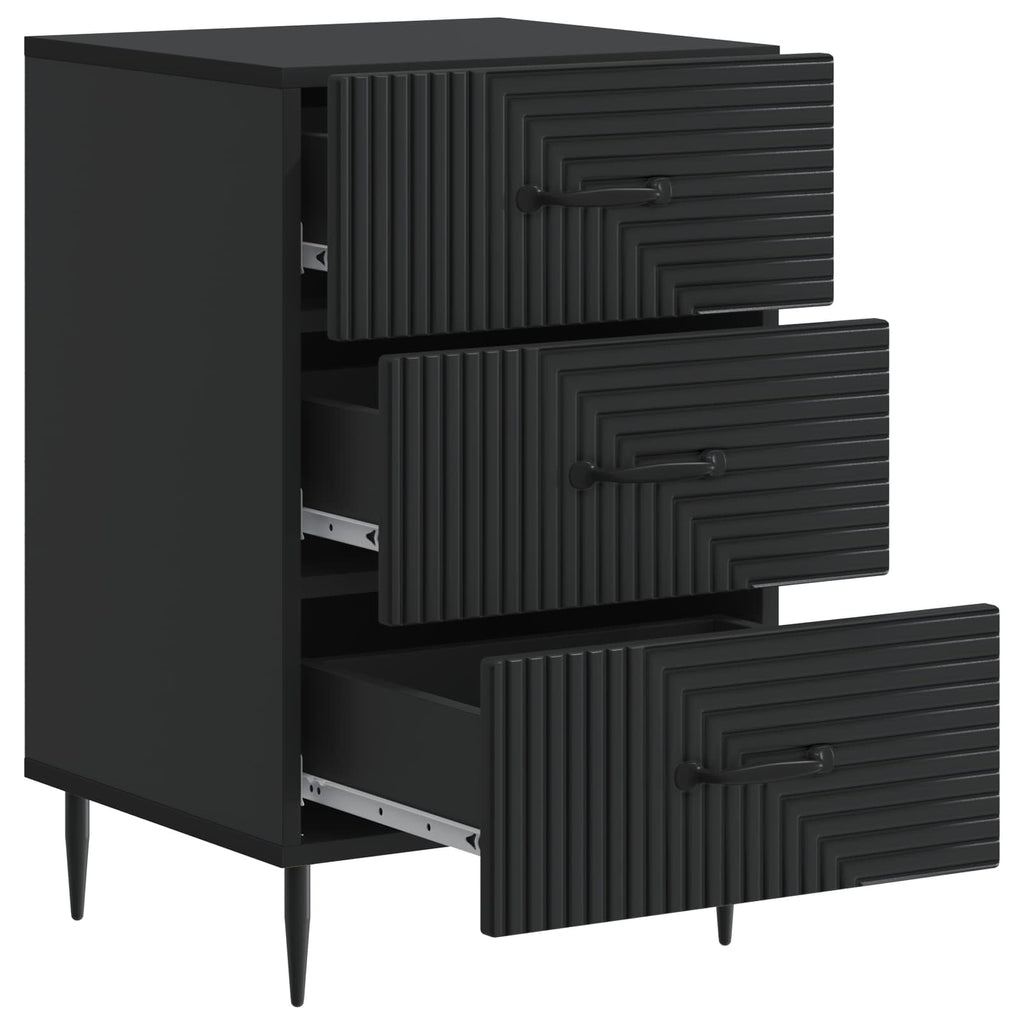 Nachttisch Schwarz 43 x 41 x 66,5 cm Holzwerkstoff