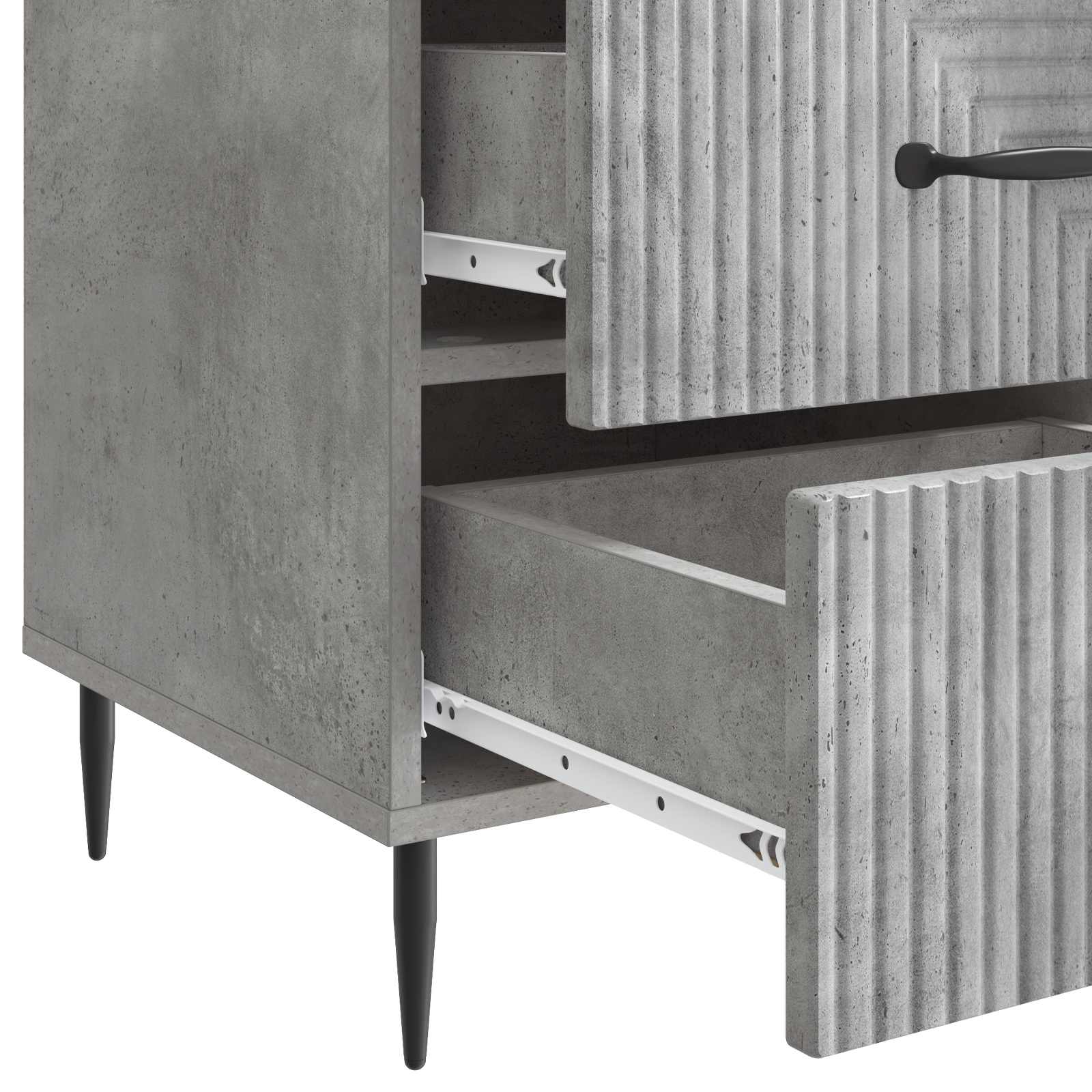 Nachttisch Betongrau 43 x 41 x 66,5 cm Holzwerkstoff