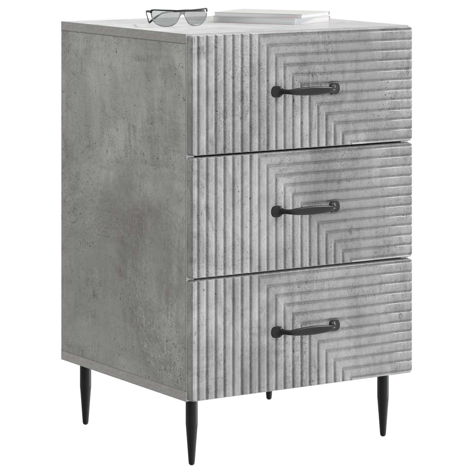 Nachttisch Betongrau 43 x 41 x 66,5 cm Holzwerkstoff