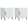 Nachttisch 2 pcs Weiß 43 x 34,5 x 50 cm Holzwerkstoff
