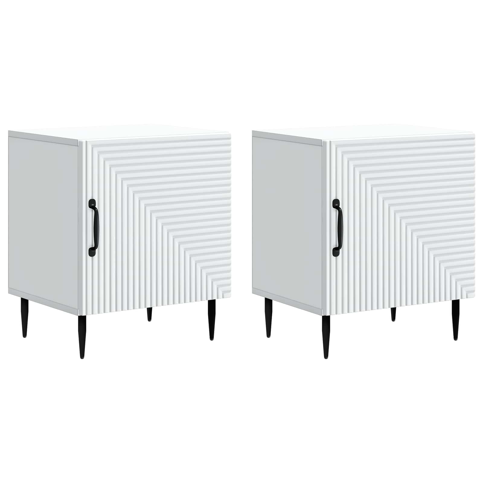 Nachttisch 2 pcs Weiß 43 x 34,5 x 50 cm Holzwerkstoff