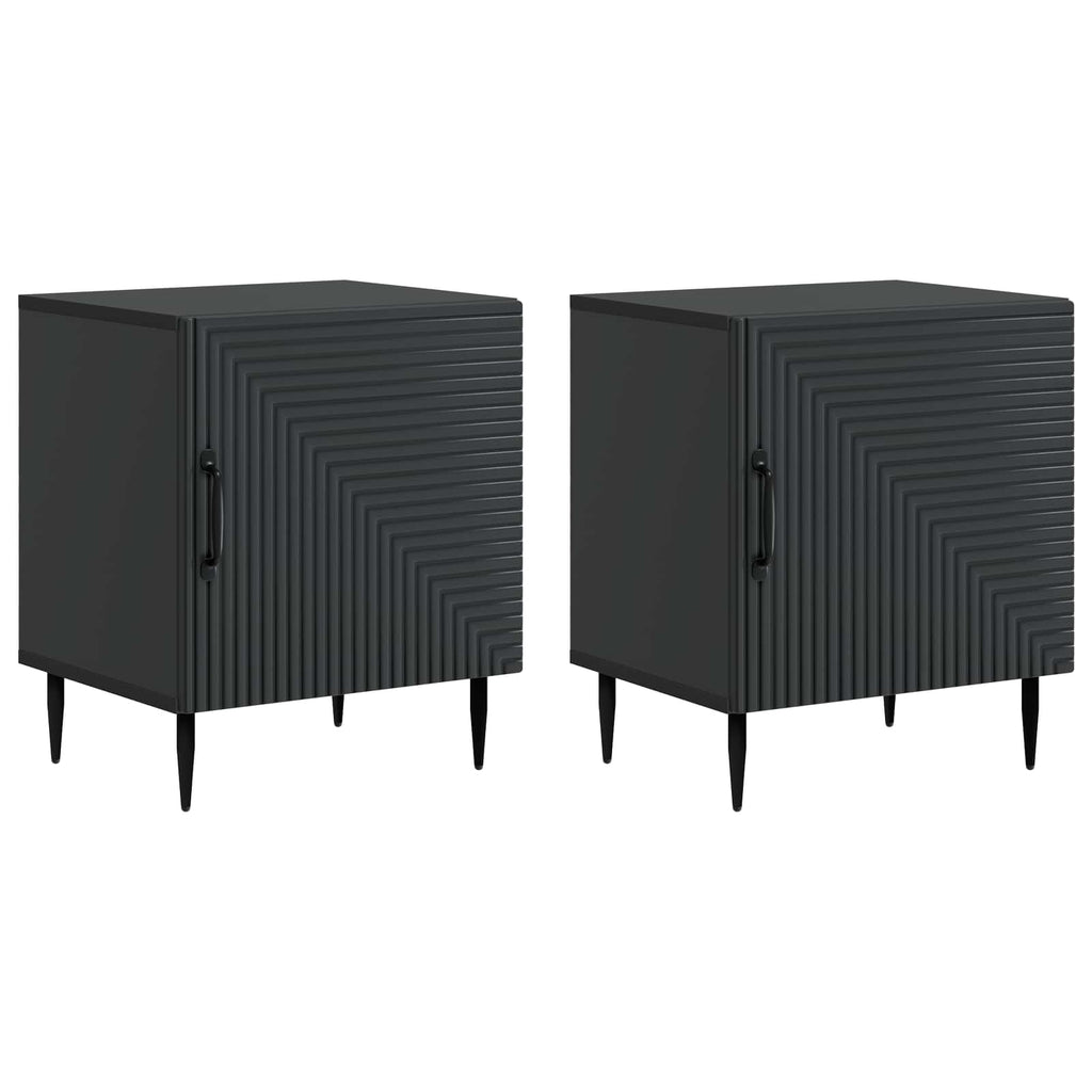 Nachttisch 2 pcs Schwarz 43 x 34,5 x 50 cm Holzwerkstoff