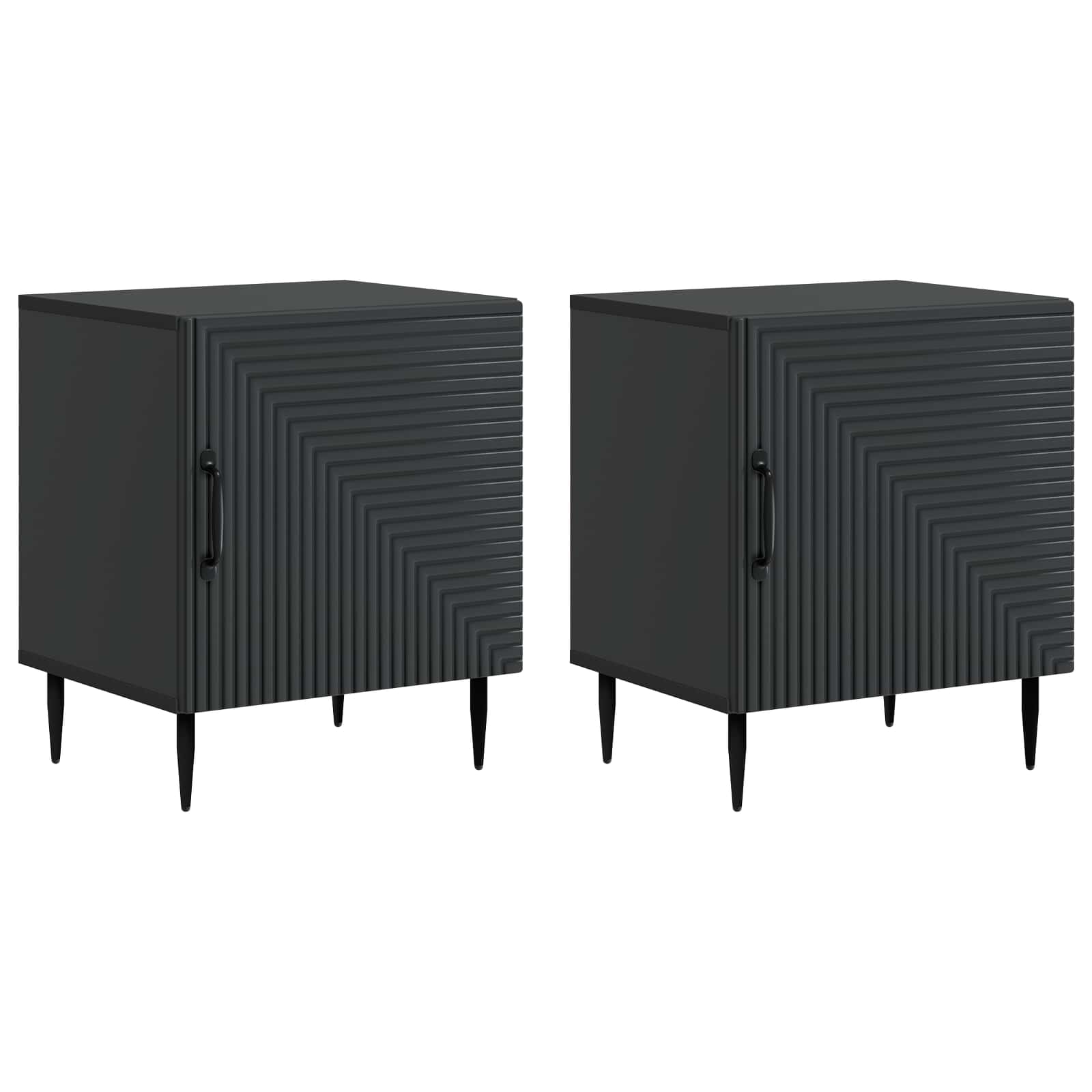 Nachttisch 2 pcs Schwarz 43 x 34,5 x 50 cm Holzwerkstoff