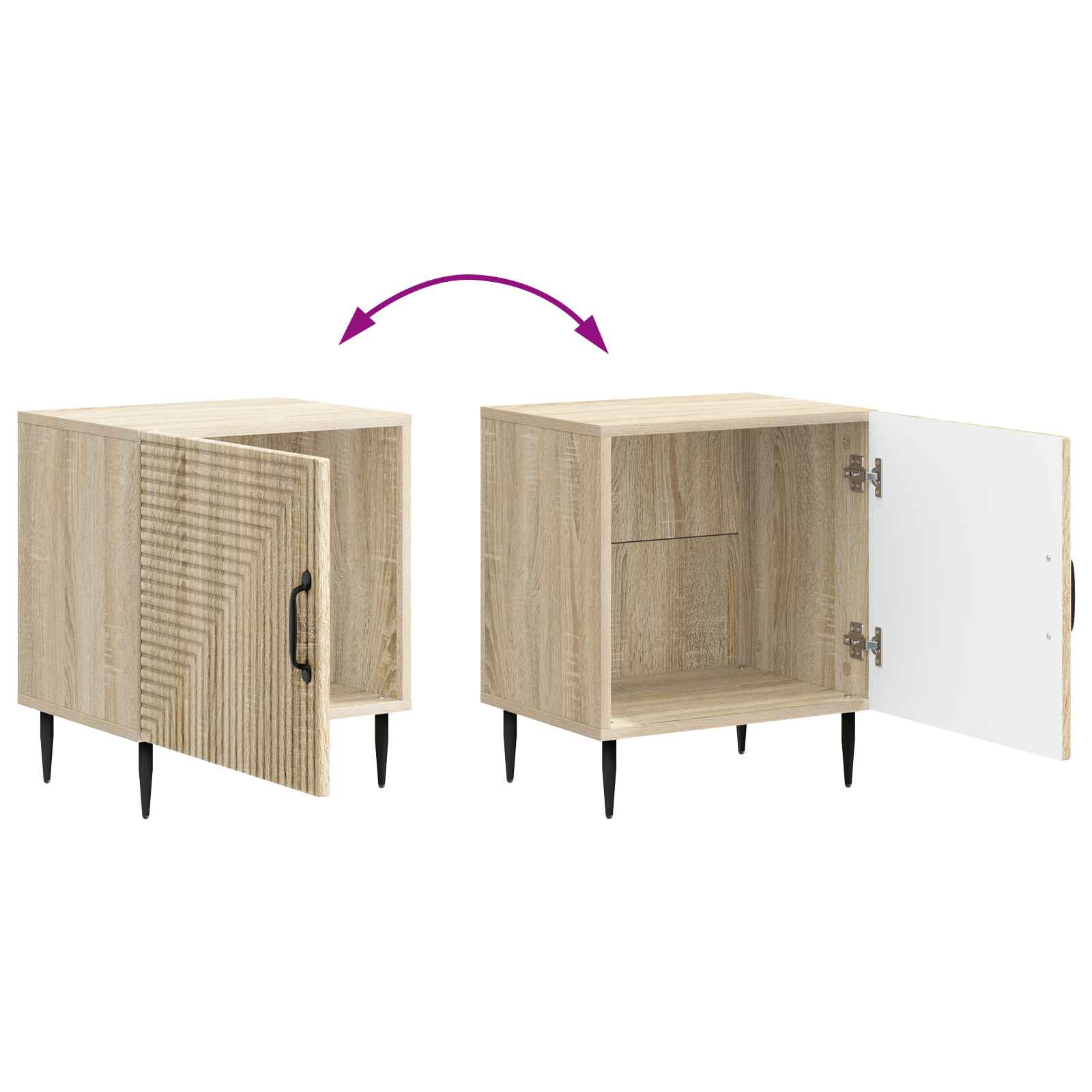 Nachttisch 2 pcs Sonoma-Eiche 43 x 34,5 x 50 cm Holzwerkstoff