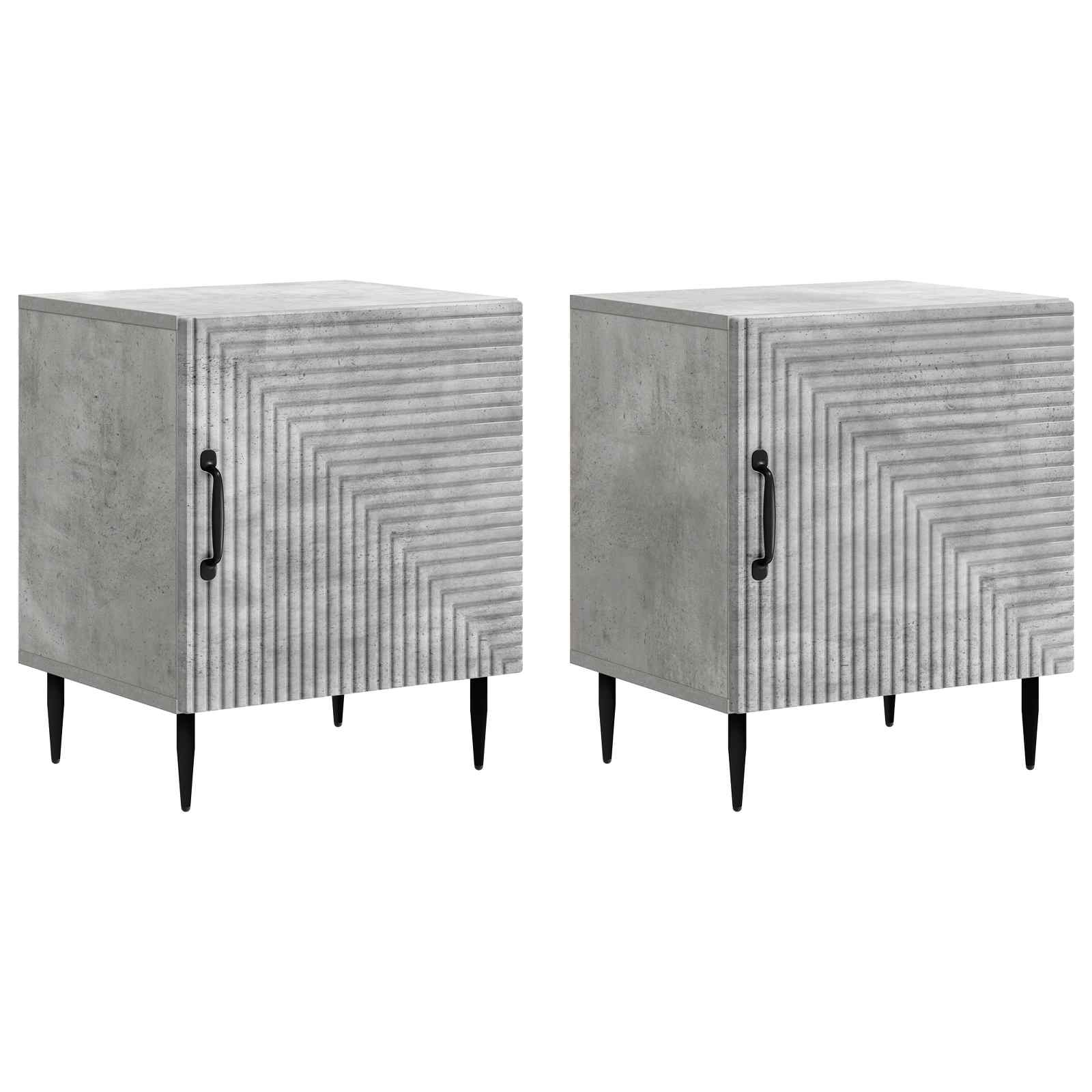 Nachttisch 2 pcs Betongrau 43 x 34,5 x 50 cm Holzwerkstoff
