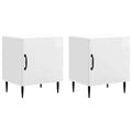 Nachttisch 2 pcs Hochglanz Weiß 43 x 34,5 x 50 cm Holzwerkstoff