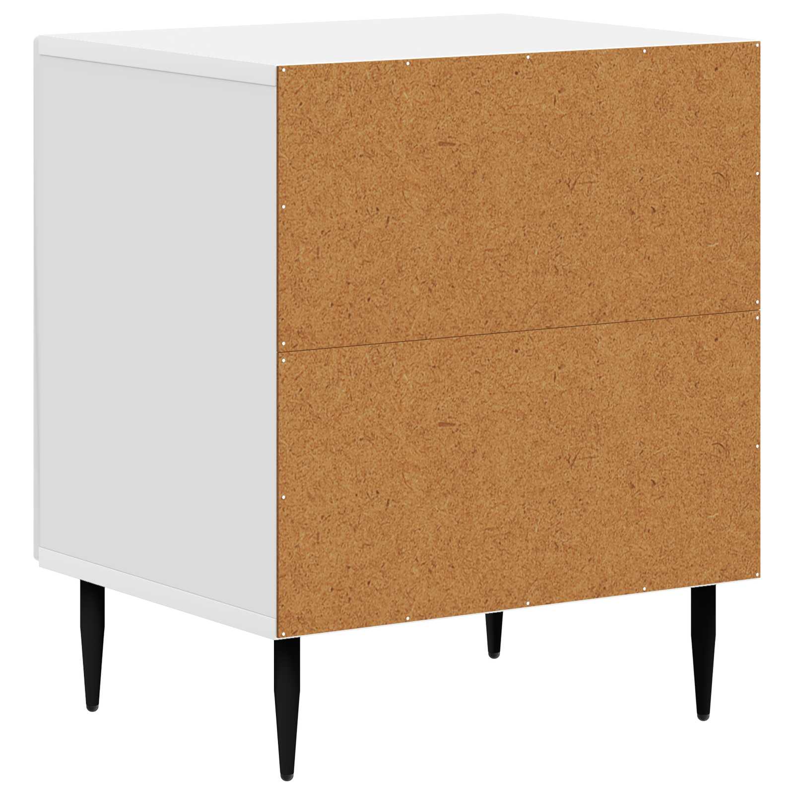 Nachttisch 2 pcs Hochglanz Weiß 43 x 34,5 x 50 cm Holzwerkstoff