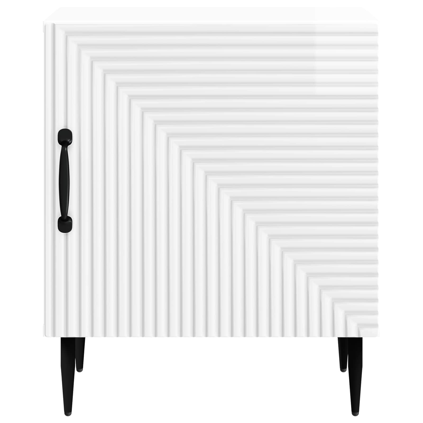 Nachttisch 2 pcs Hochglanz Weiß 43 x 34,5 x 50 cm Holzwerkstoff
