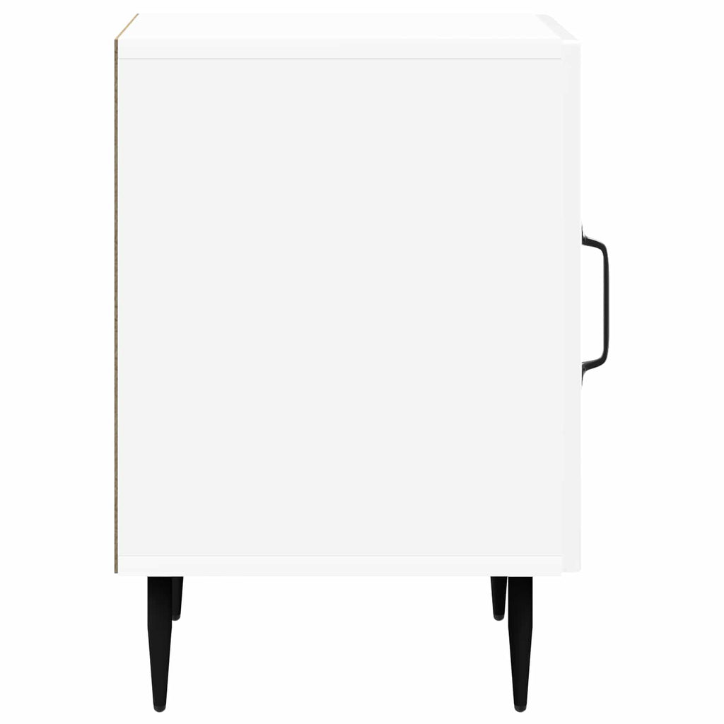 Nachttisch 2 pcs Hochglanz Weiß 43 x 34,5 x 50 cm Holzwerkstoff
