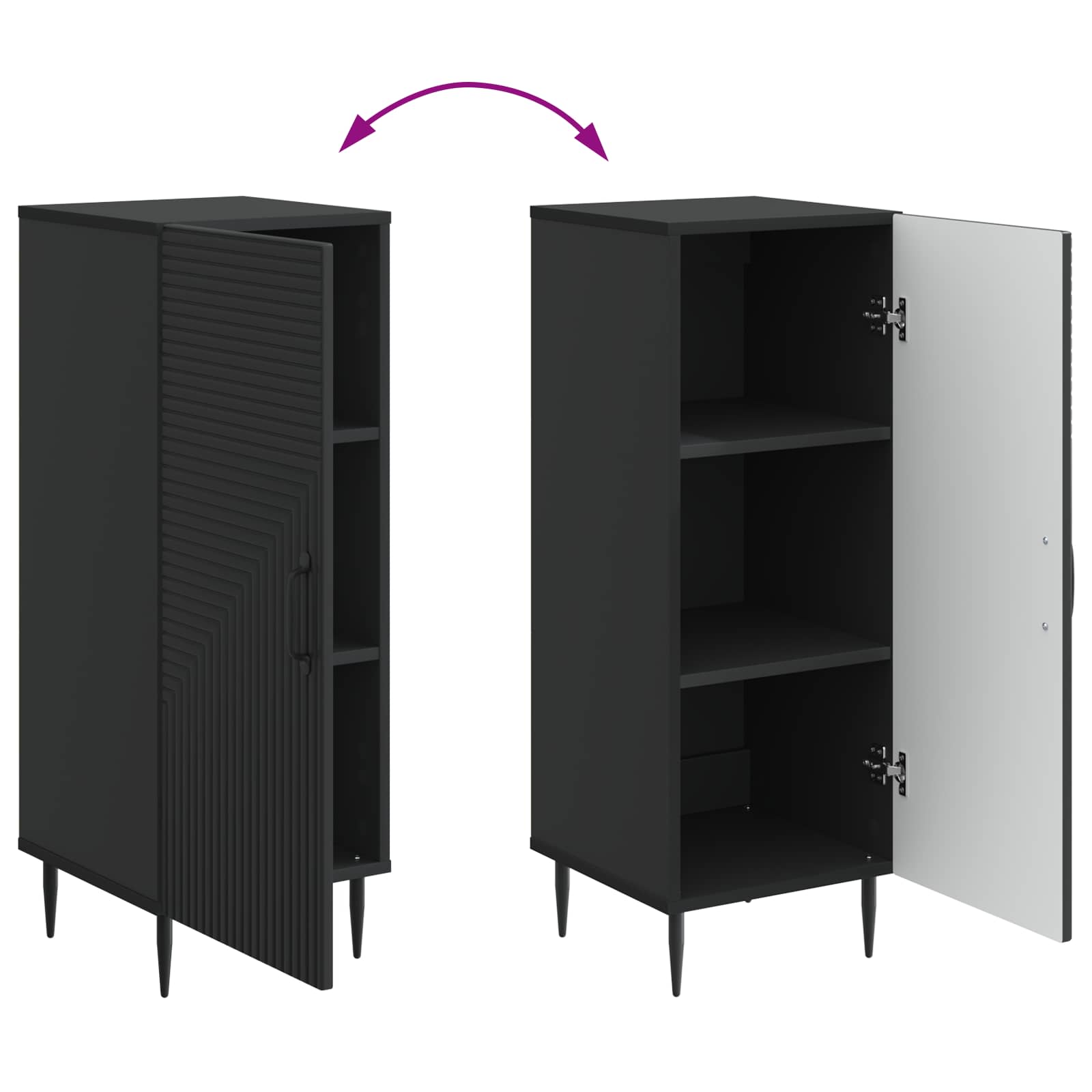 Sideboard Schwarz 33 x 34,5 x 89,5 cm Holzwerkstoff