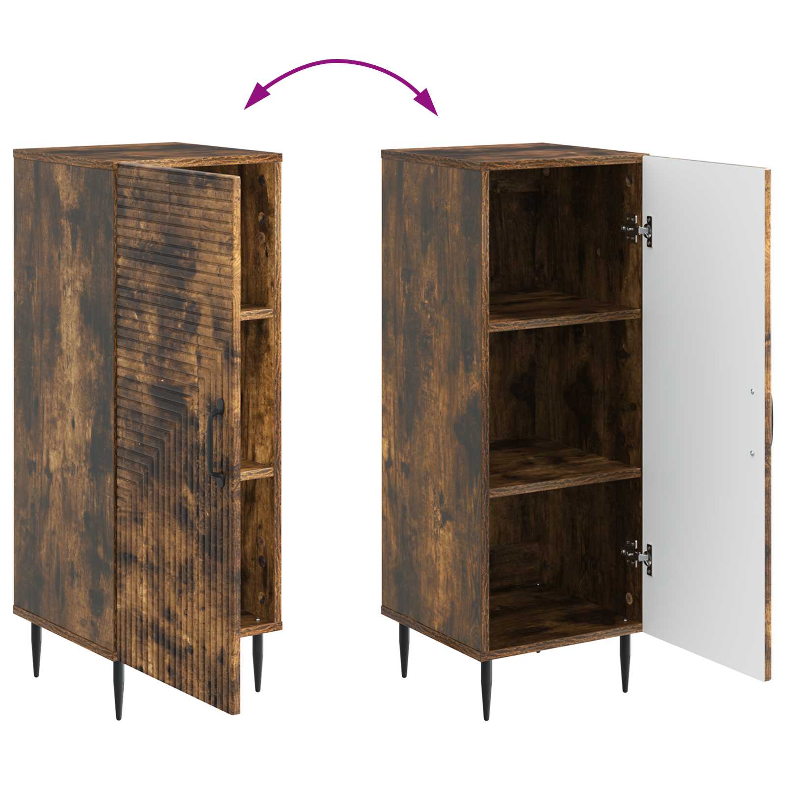 Sideboard Geräucherte Eiche 33 x 34,5 x 89,5 cm Holzwerkstoff