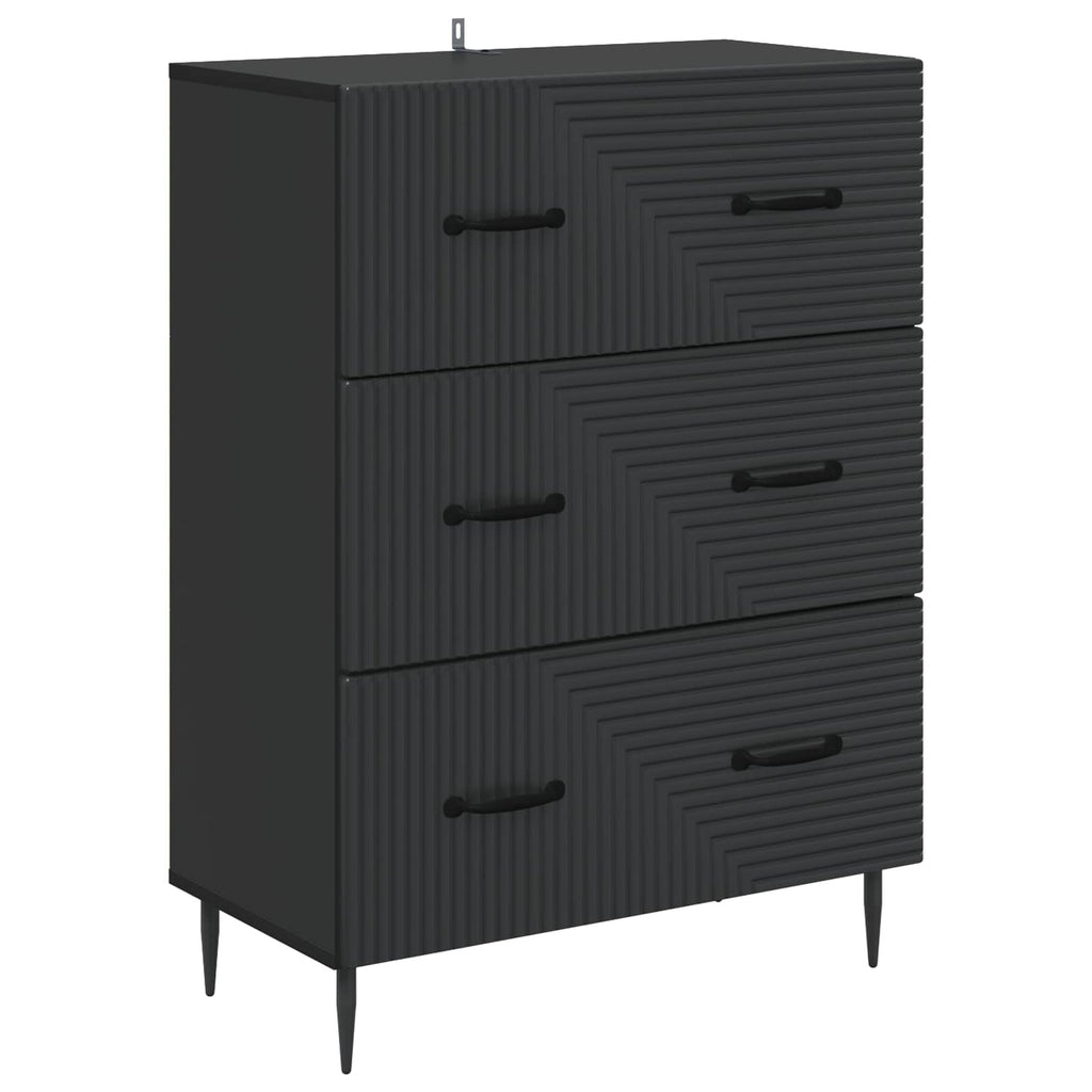 Schubladenschrank Schwarz 66 x 34,5 x 89,5 cm Holzwerkstoff