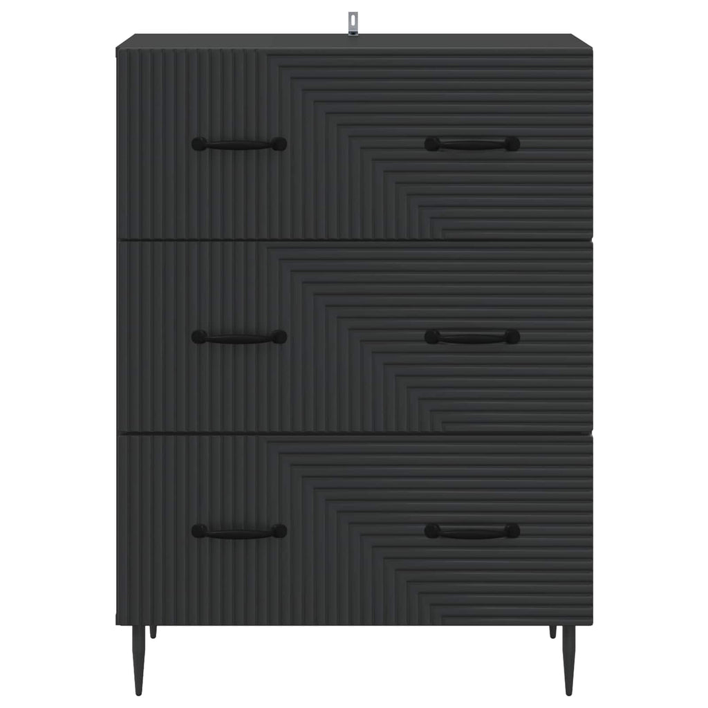 Schubladenschrank Schwarz 66 x 34,5 x 89,5 cm Holzwerkstoff