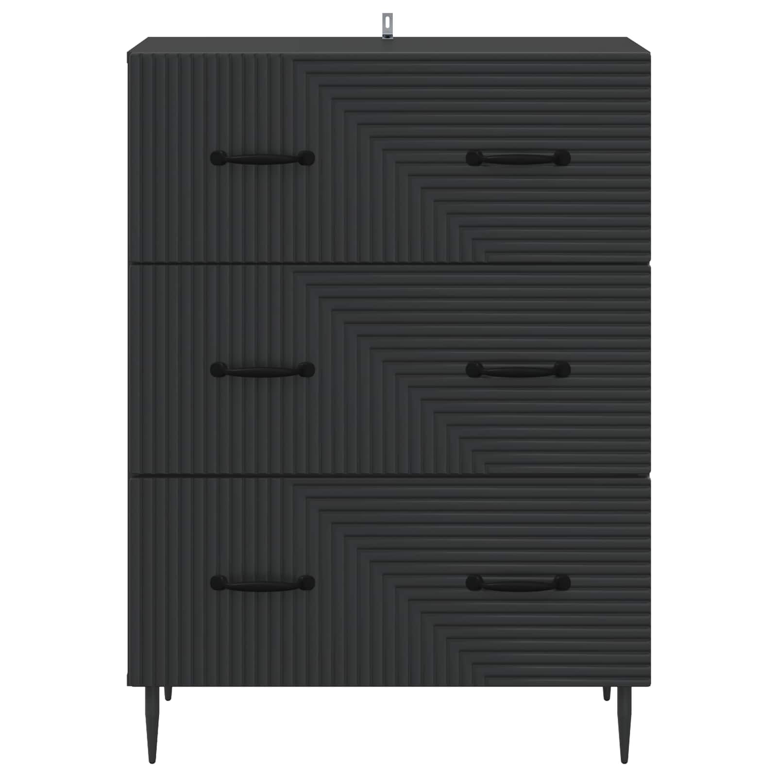 Schubladenschrank Schwarz 66 x 34,5 x 89,5 cm Holzwerkstoff