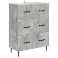 Schubladenschrank Betongrau 66 x 34,5 x 89,5 cm Holzwerkstoff