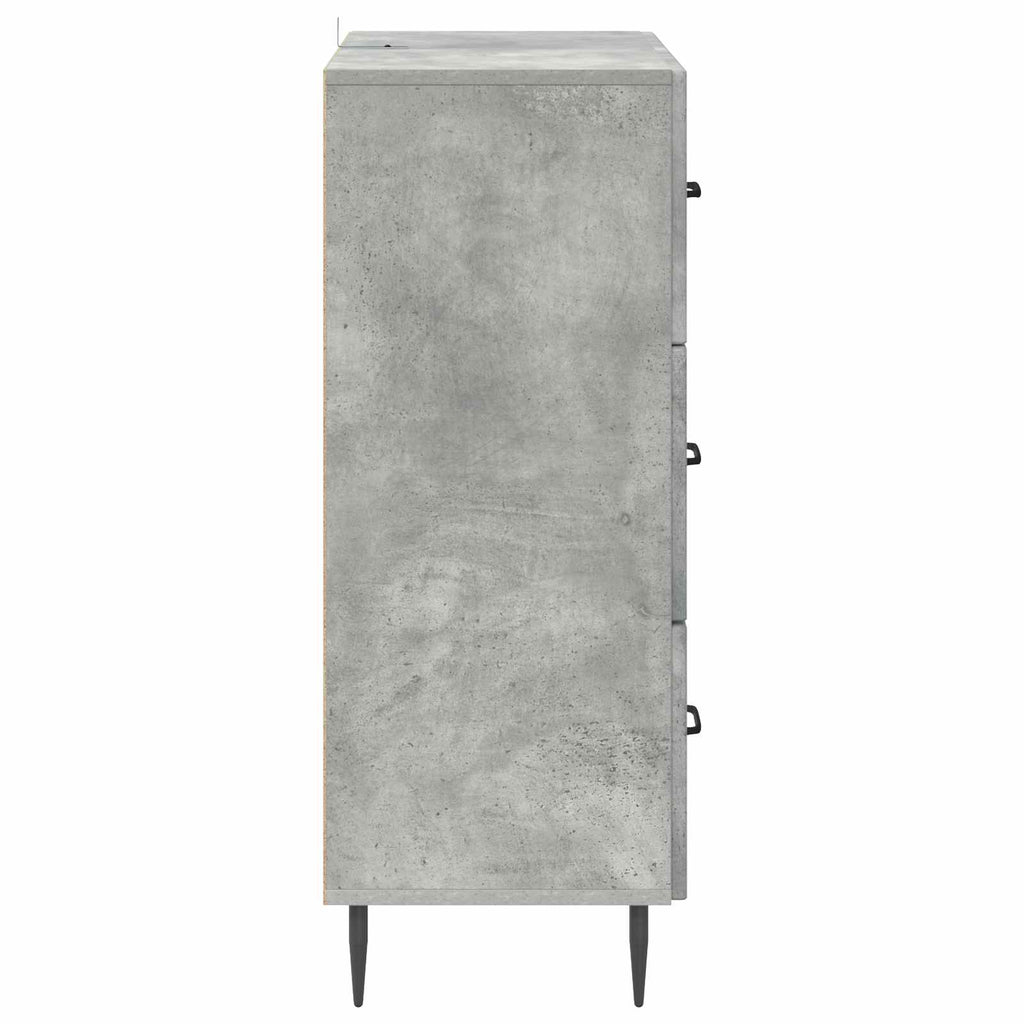Schubladenschrank Betongrau 66 x 34,5 x 89,5 cm Holzwerkstoff