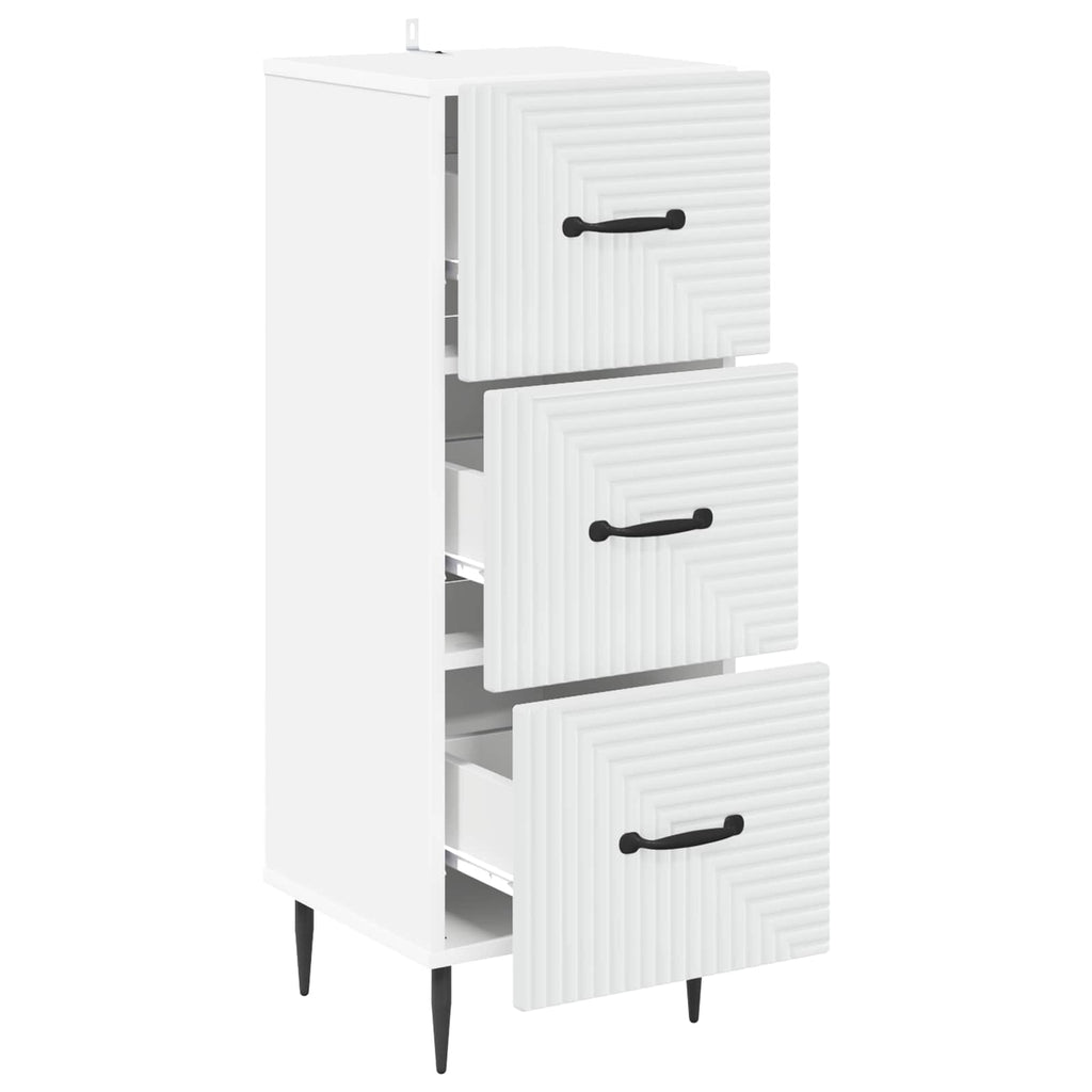 Schubladenschrank Weiß 33 x 34,5 x 89,5 cm Holzwerkstoff