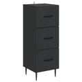Schubladenschrank Schwarz 33 x 34,5 x 89,5 cm Holzwerkstoff