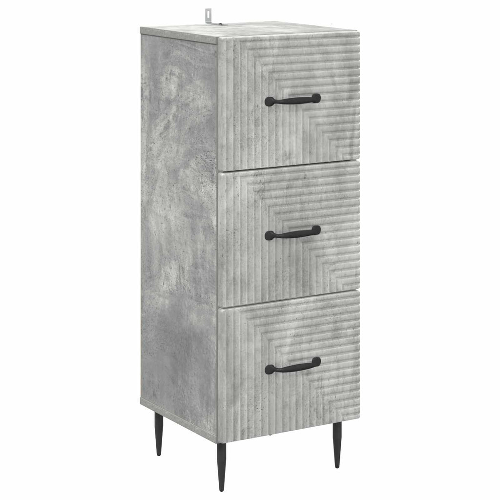 Schubladenschrank Betongrau 33 x 34,5 x 89,5 cm Holzwerkstoff