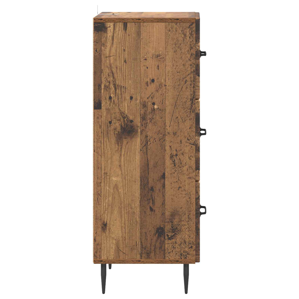 Schubladenschrank Altholz 33 x 34,5 x 89,5 cm Holzwerkstoff