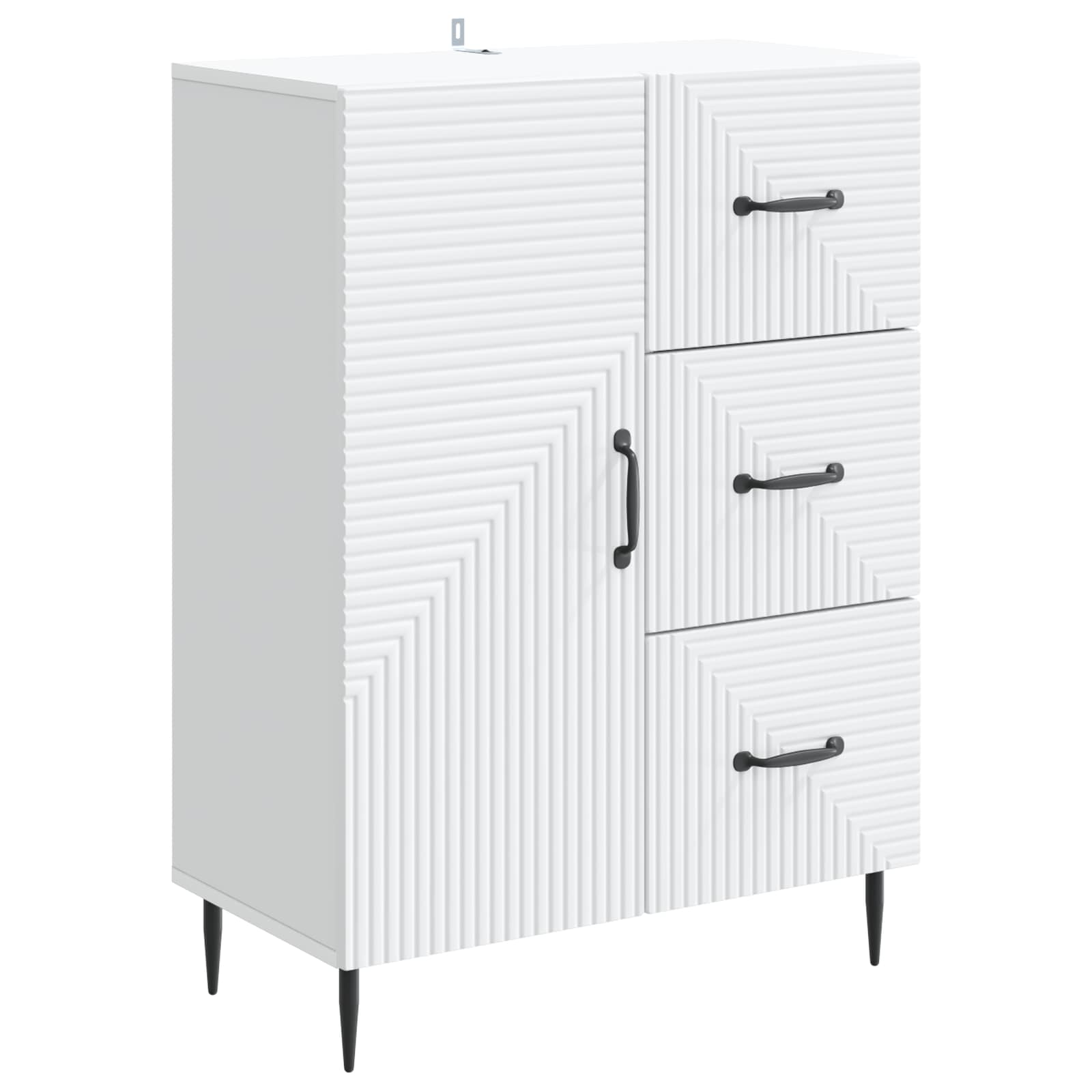 Sideboard mit Schubladen Weiß 66 x 34,5 x 89,5 cm Holzwerkstoff