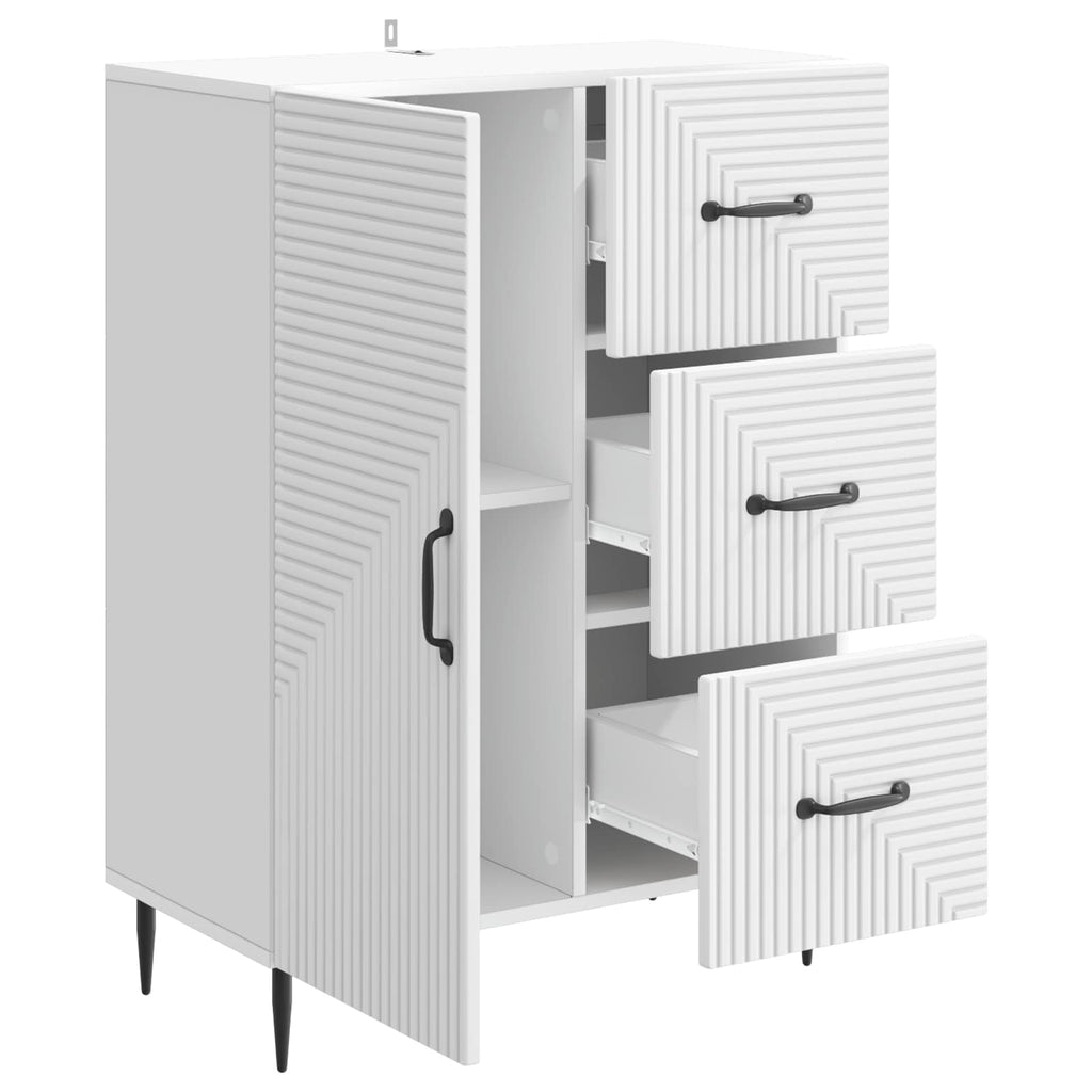 Sideboard mit Schubladen Weiß 66 x 34,5 x 89,5 cm Holzwerkstoff