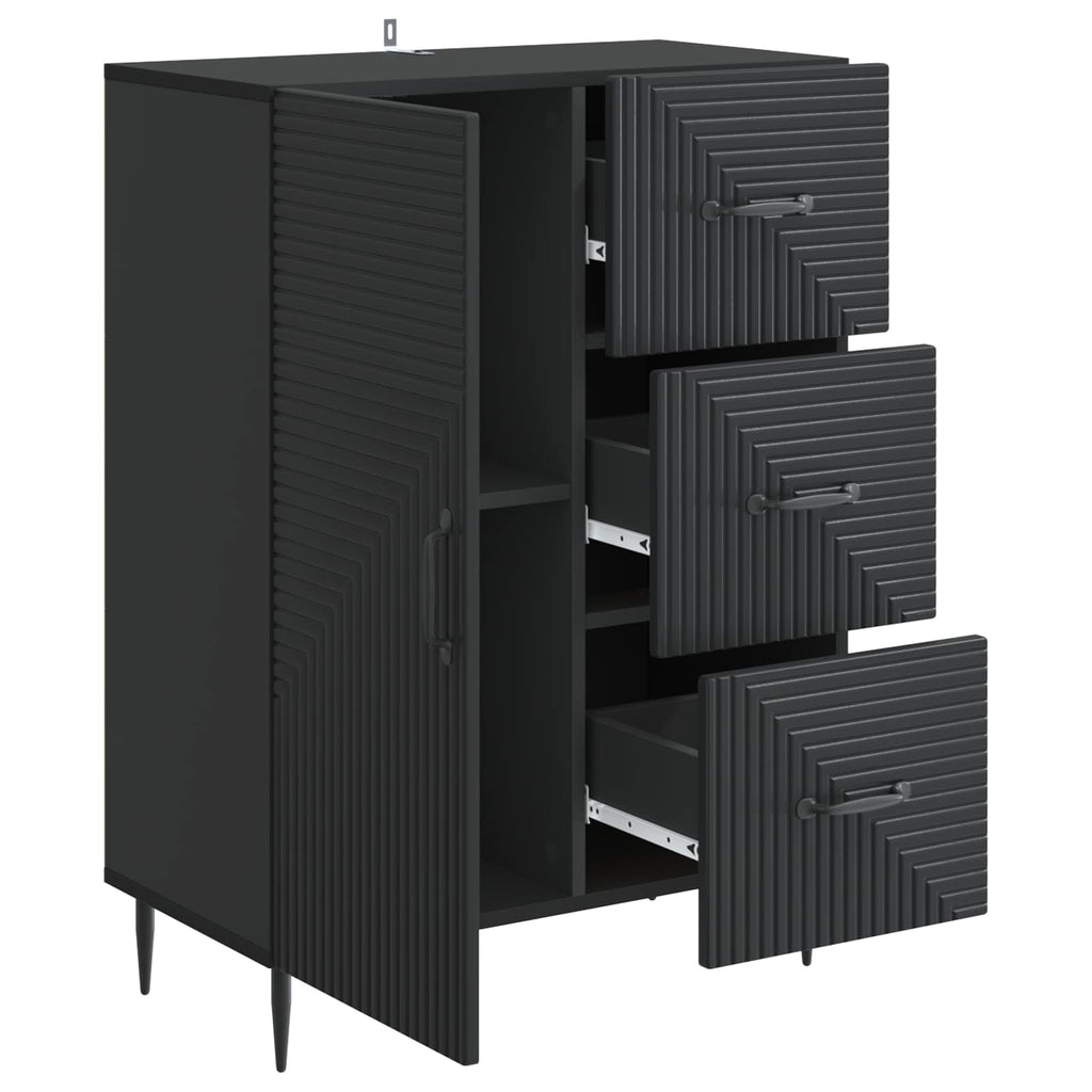 Sideboard Schwarz 66 x 34,5 x 89,5 cm Holzwerkstoff