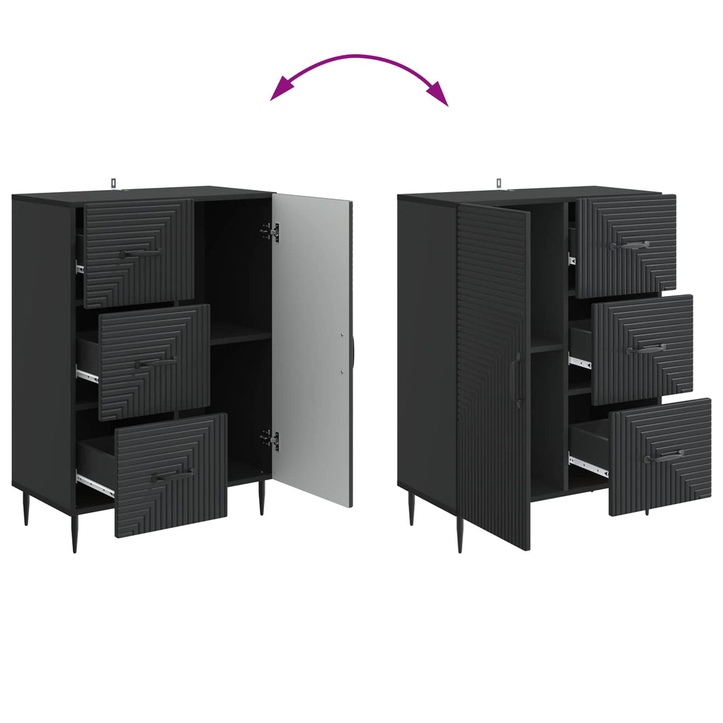 Sideboard Schwarz 66 x 34,5 x 89,5 cm Holzwerkstoff