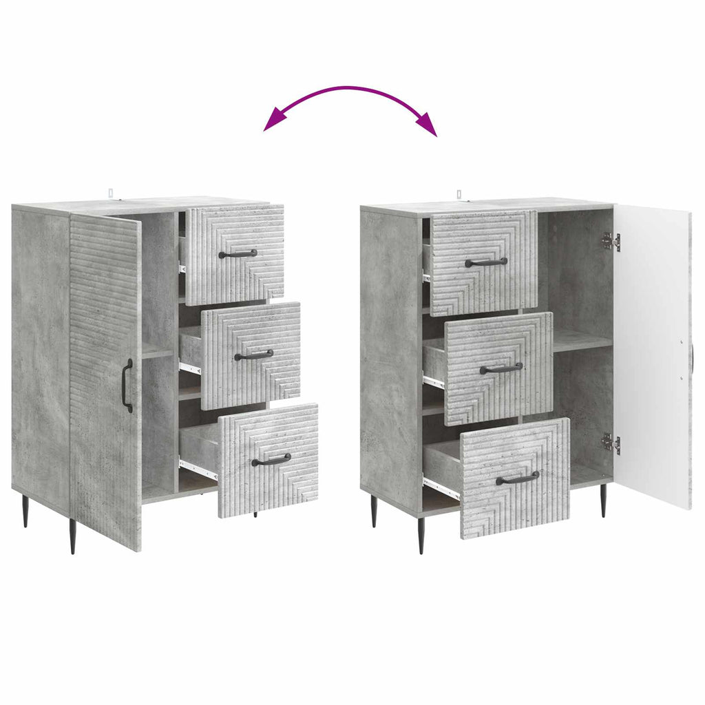 Sideboard Betongrau 66 x 34,5 x 89,5 cm Holzwerkstoff