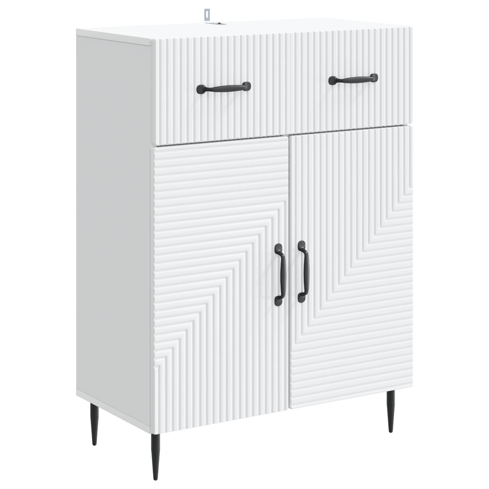 Sideboard mit Schubladen Weiß 66 x 34,5 x 89,5 cm Holzwerkstoff
