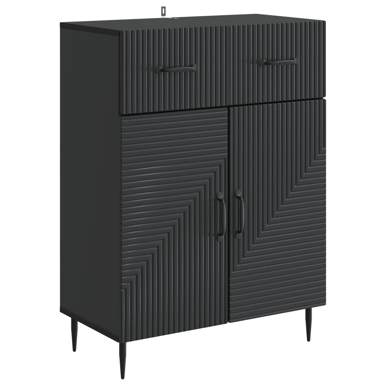 Sideboard Schwarz 66 x 34,5 x 89,5 cm Holzwerkstoff