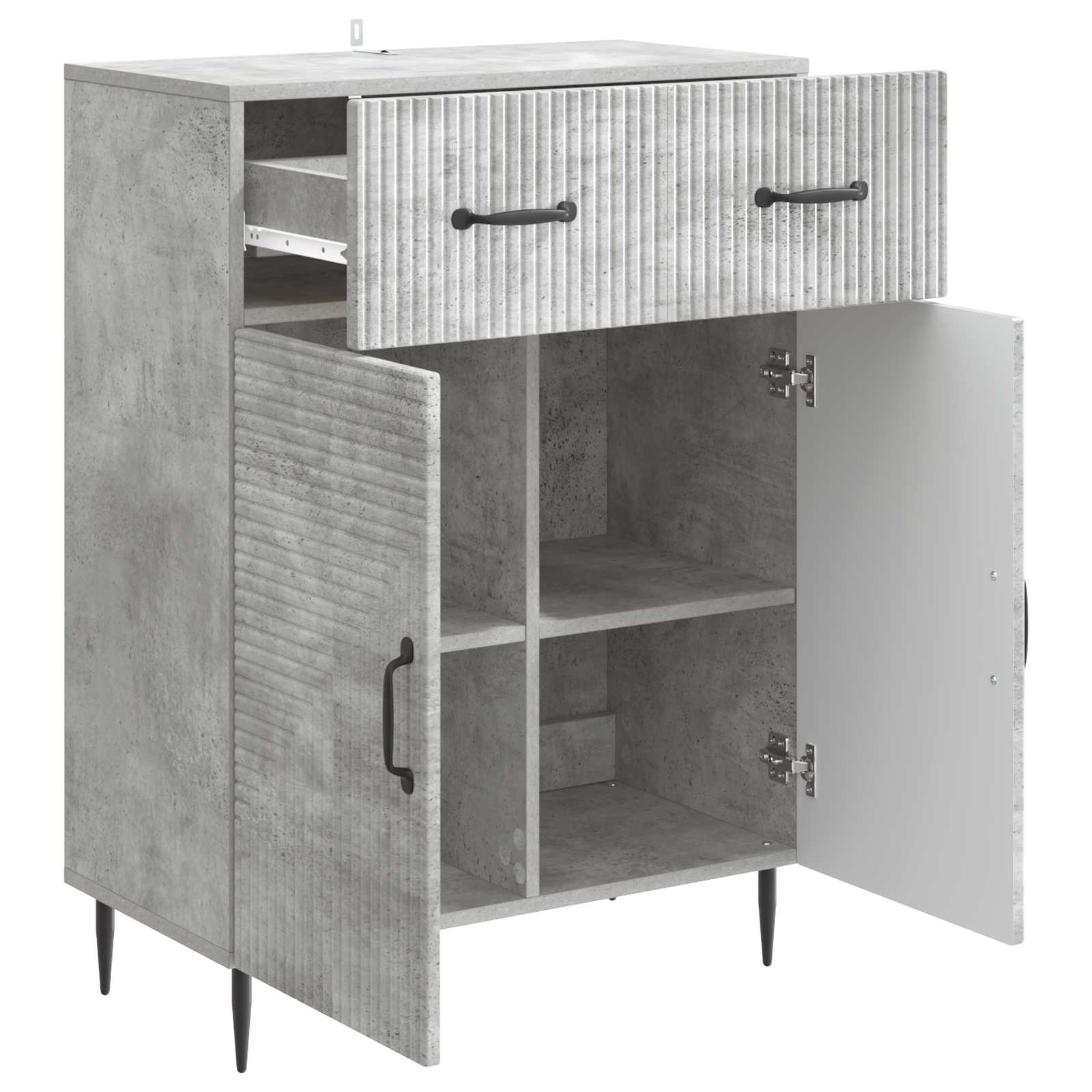 Sideboard Betongrau 66 x 34,5 x 89,5 cm Holzwerkstoff