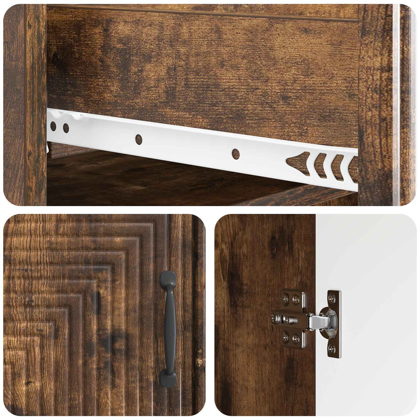 Sideboard Geräucherte Eiche 66 x 34,5 x 89,5 cm Holzwerkstoff