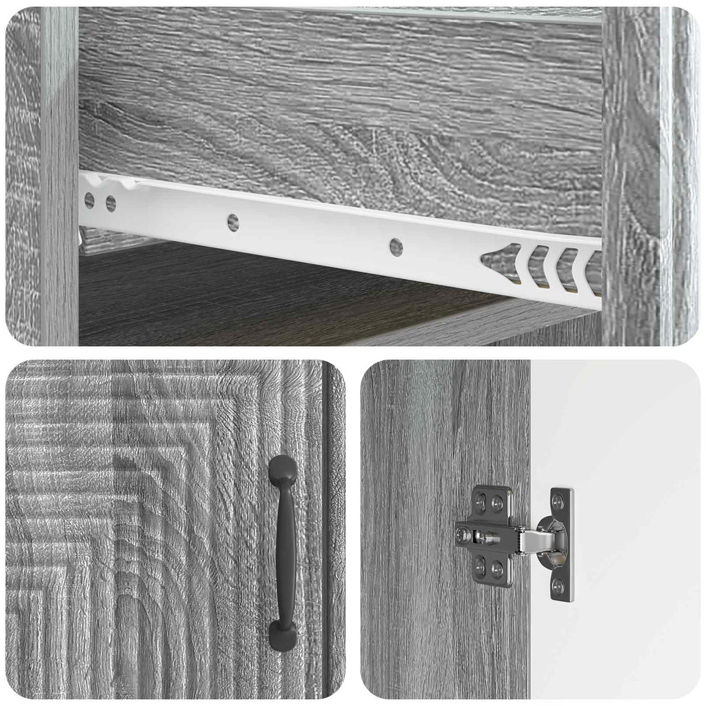 Sideboard Graues Sonoma 66 x 34,5 x 89,5 cm Holzwerkstoff