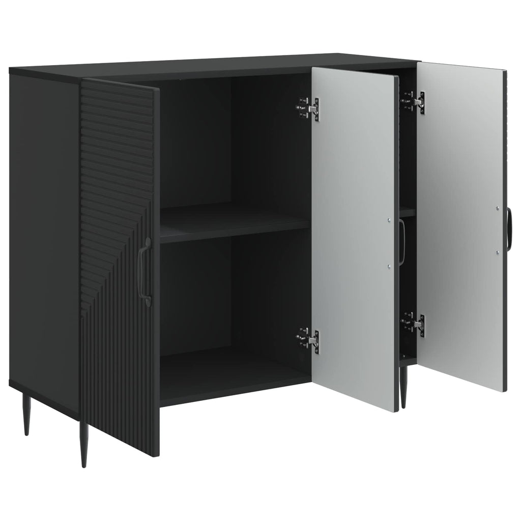 Sideboard Schwarz 89 x 34,5 x 80 cm Holzwerkstoff