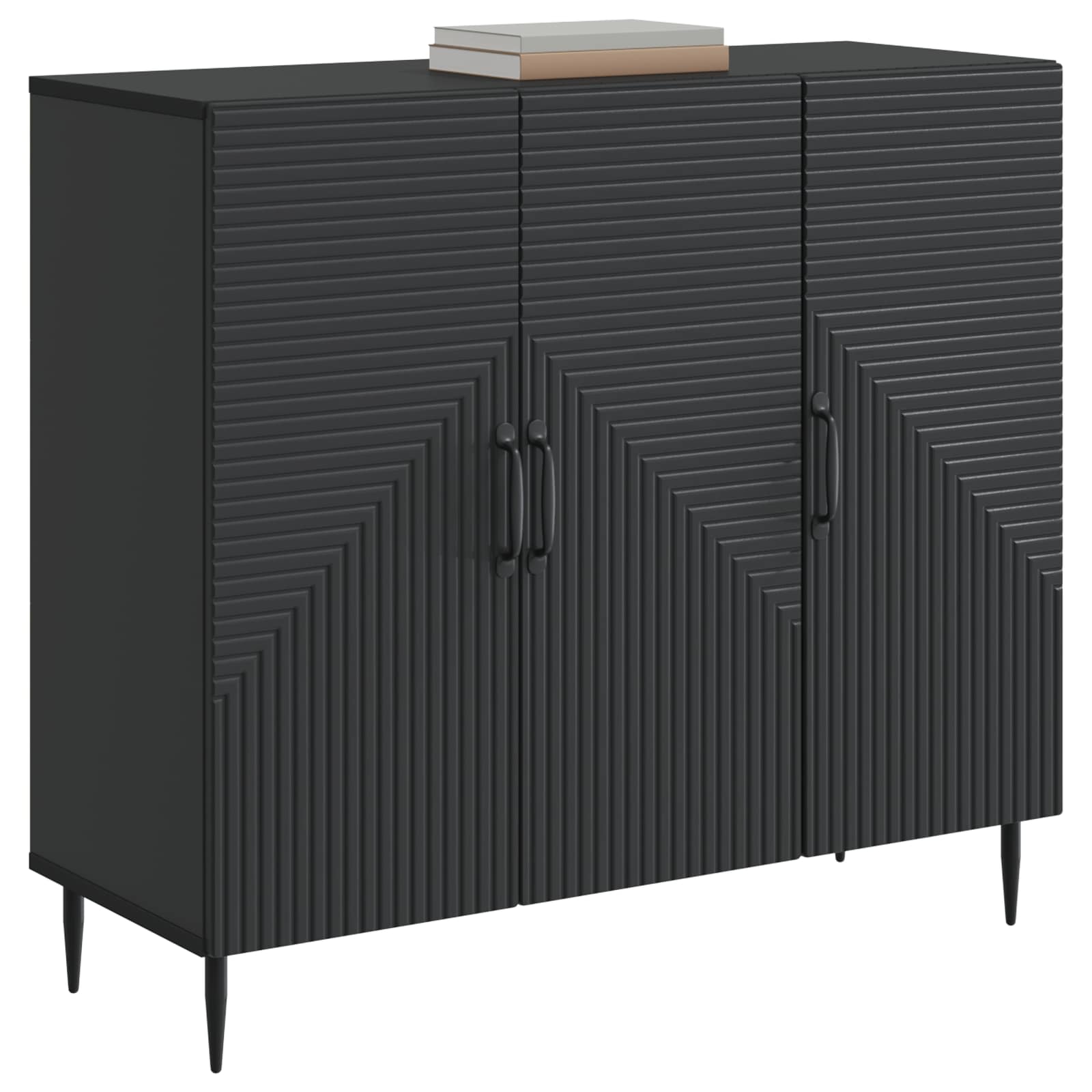 Sideboard Schwarz 89 x 34,5 x 80 cm Holzwerkstoff