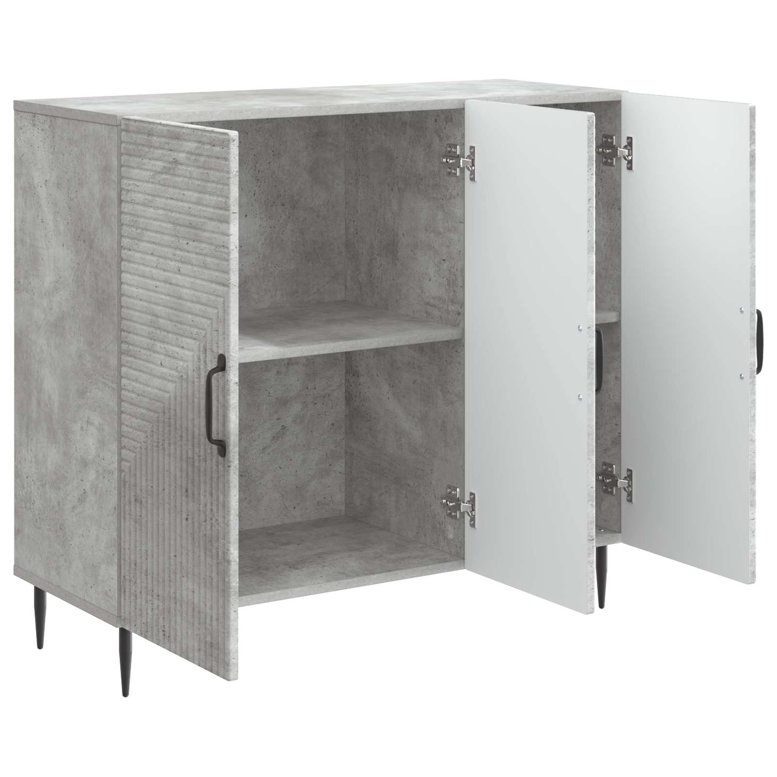Sideboard Betongrau 89 x 34,5 x 80 cm Holzwerkstoff