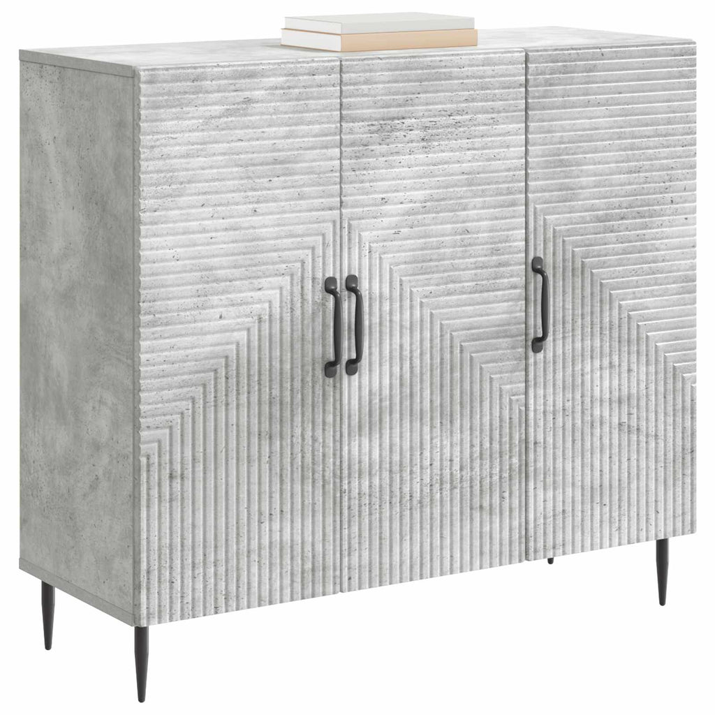 Sideboard Betongrau 89 x 34,5 x 80 cm Holzwerkstoff