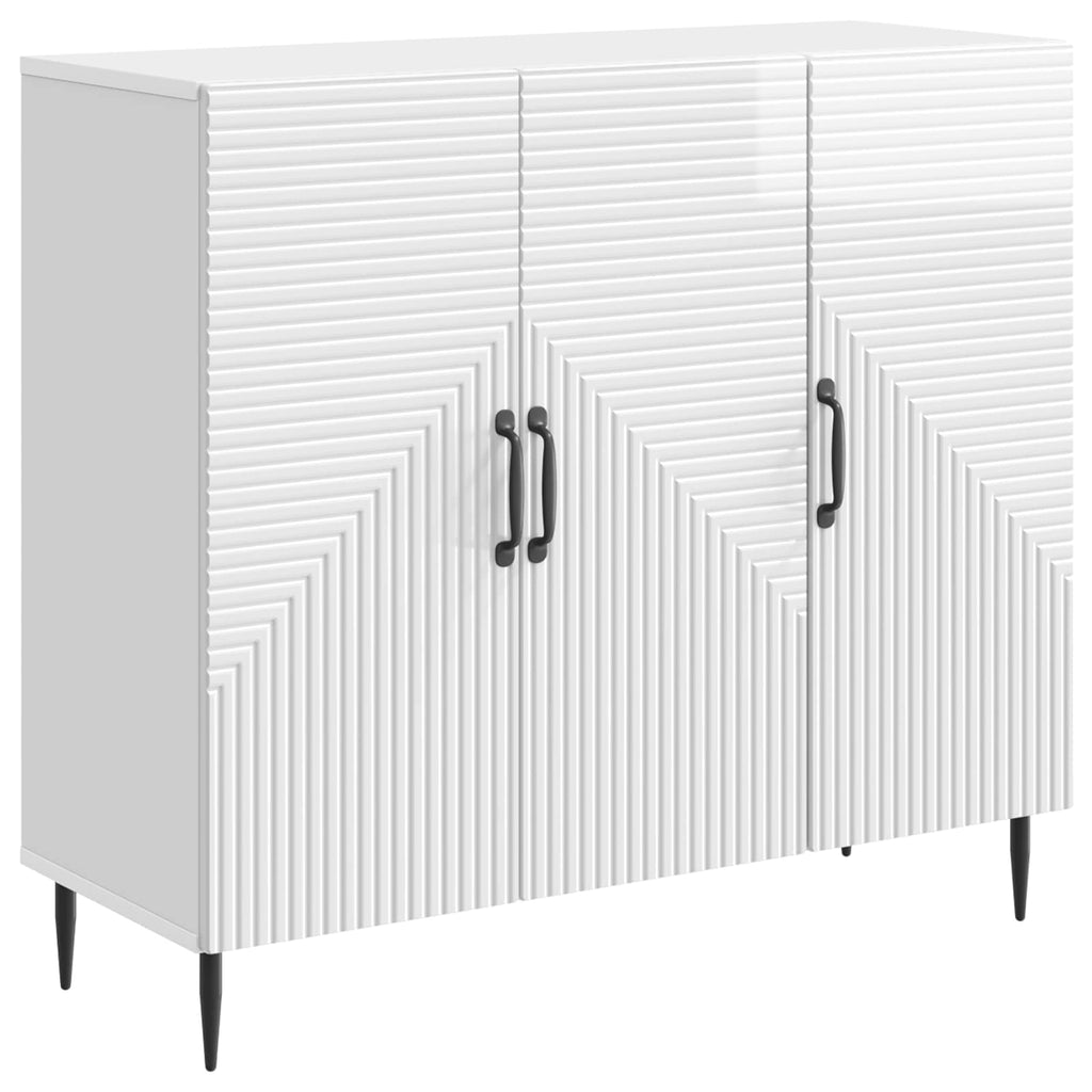 Sideboard Hochglanz Weiß 89 x 34,5 x 80 cm Holzwerkstoff
