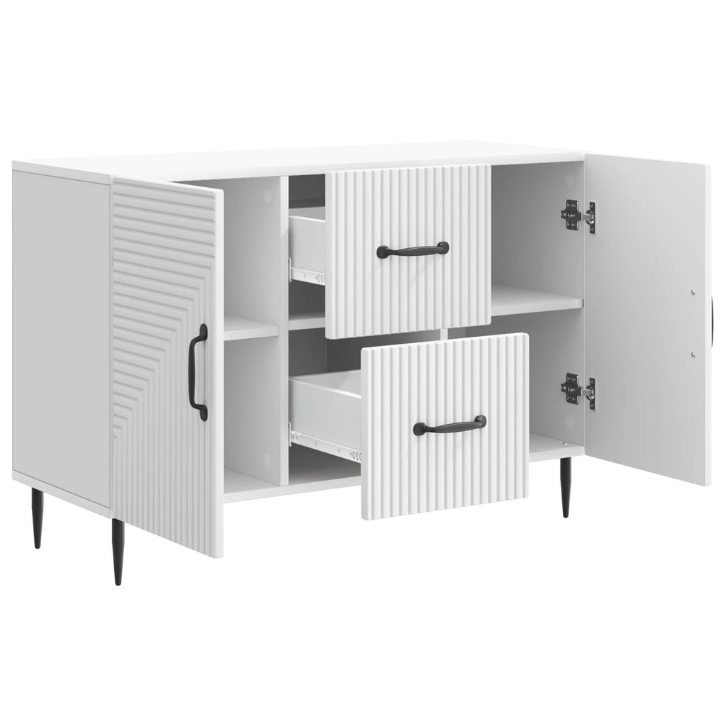 Sideboard mit Schubladen Weiß 89 x 34,5 x 60 cm Holzwerkstoff