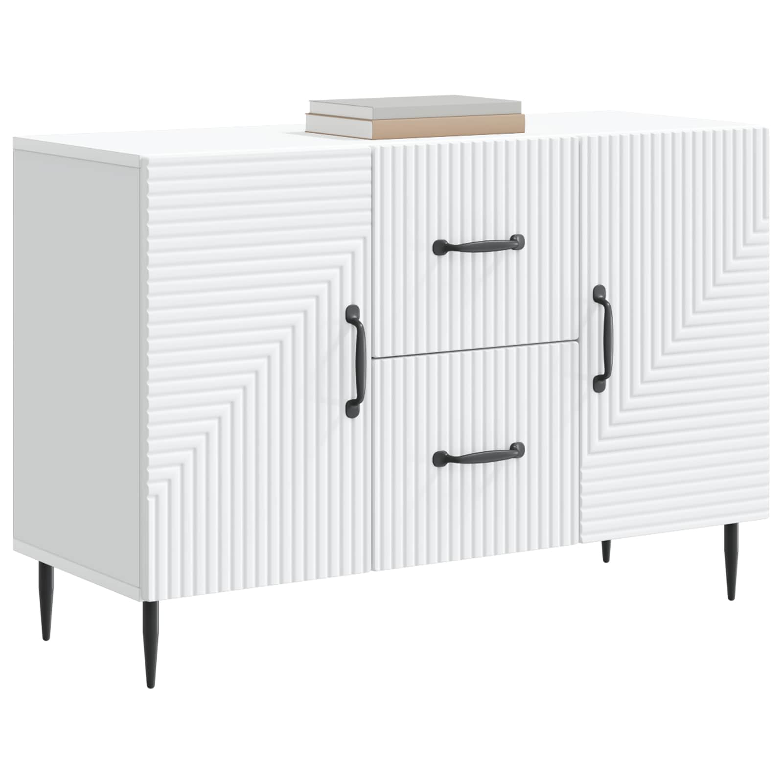 Sideboard mit Schubladen Weiß 89 x 34,5 x 60 cm Holzwerkstoff