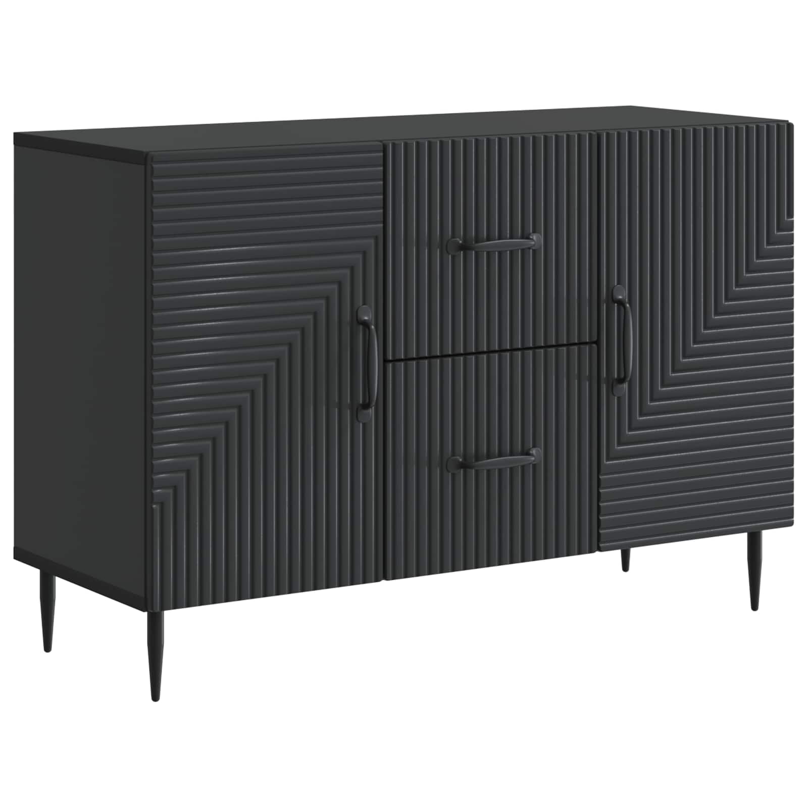 Sideboard Schwarz 89 x 34,5 x 60 cm Holzwerkstoff