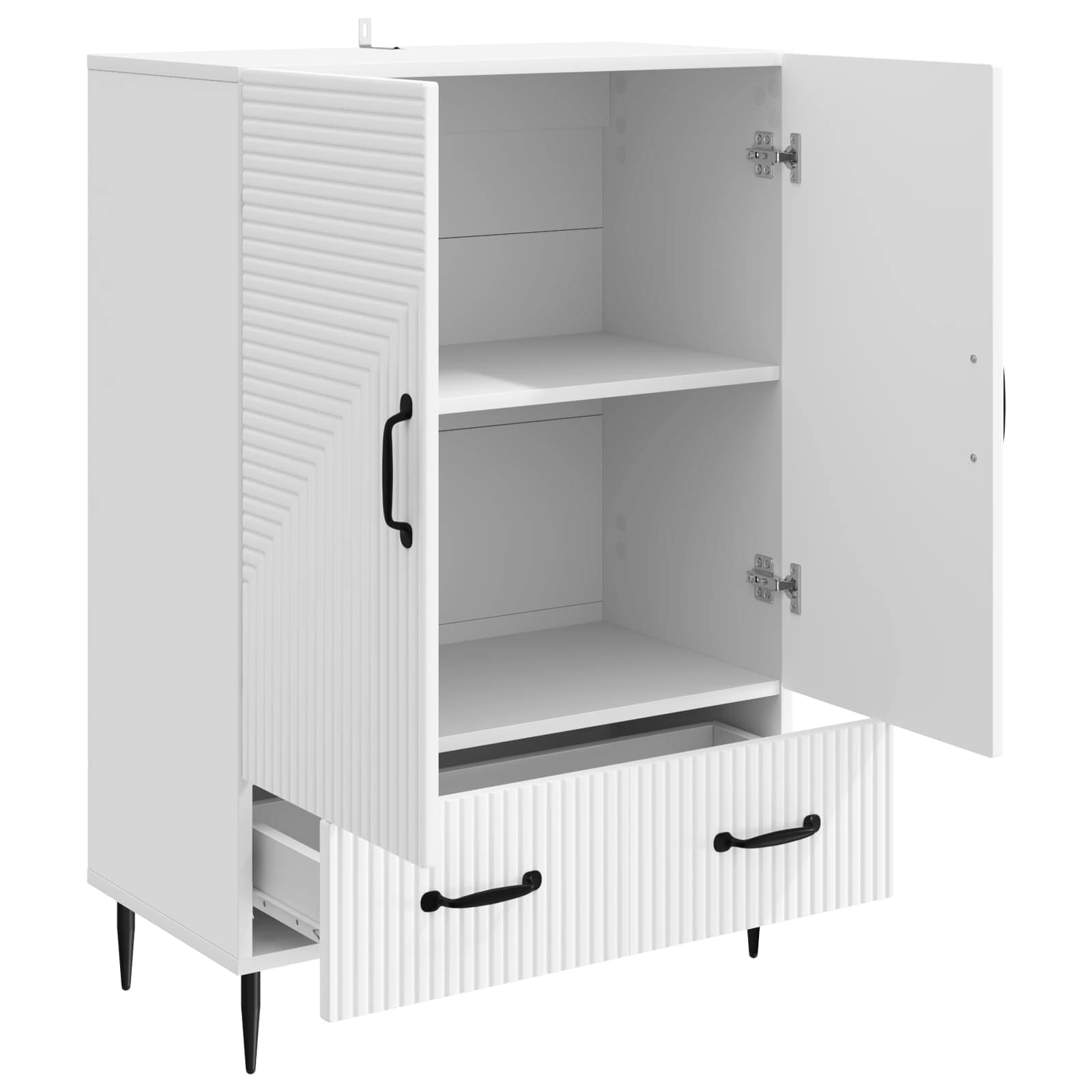Sideboard mit Schubladen Weiß 66 x 34,5 x 95 cm Holzwerkstoff