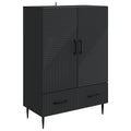 Sideboard Schwarz 66 x 34,5 x 95 cm Holzwerkstoff