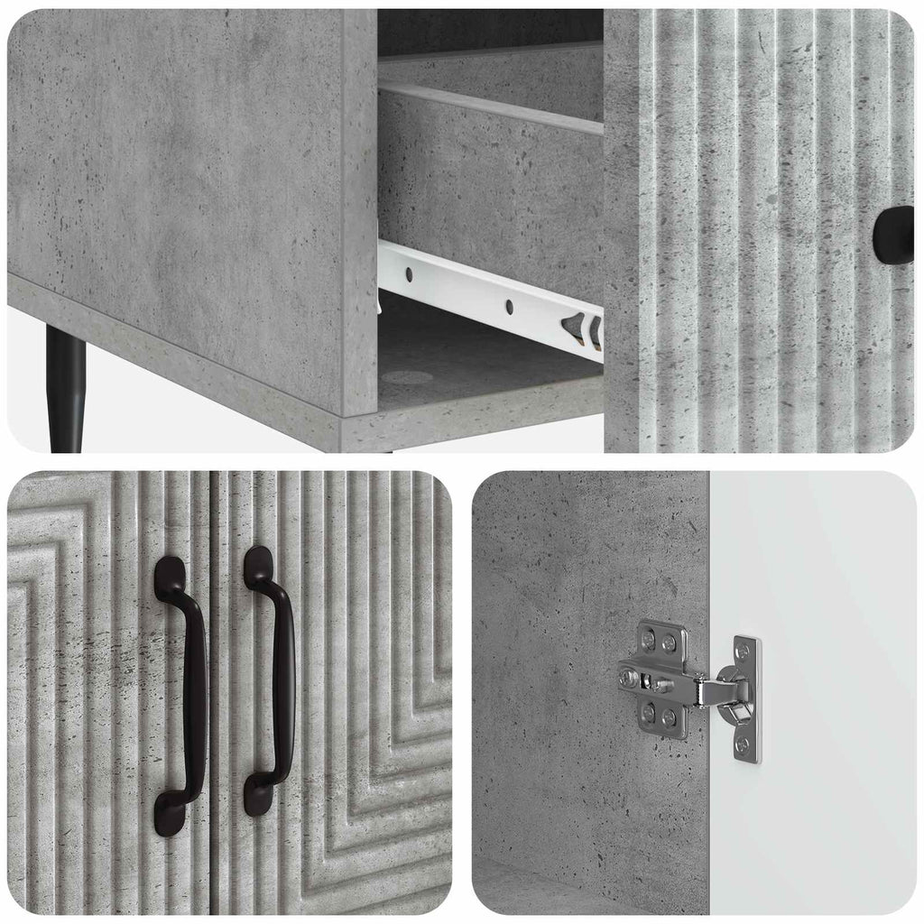 Sideboard Betongrau 66 x 34,5 x 95 cm Holzwerkstoff