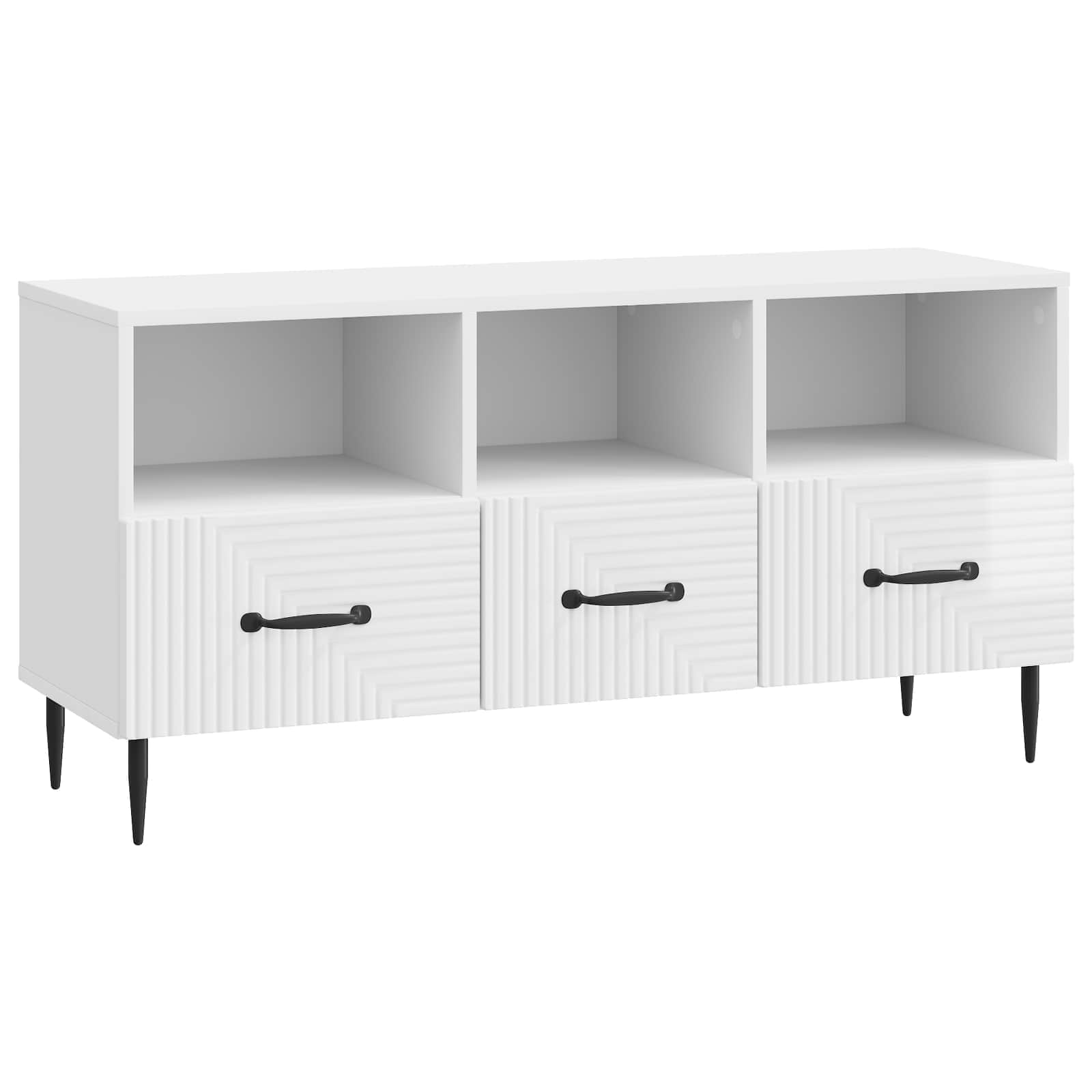 TV-Schränk Hochglanz Weiß 102 x 34,5 x 50 cm Holzwerkstoff